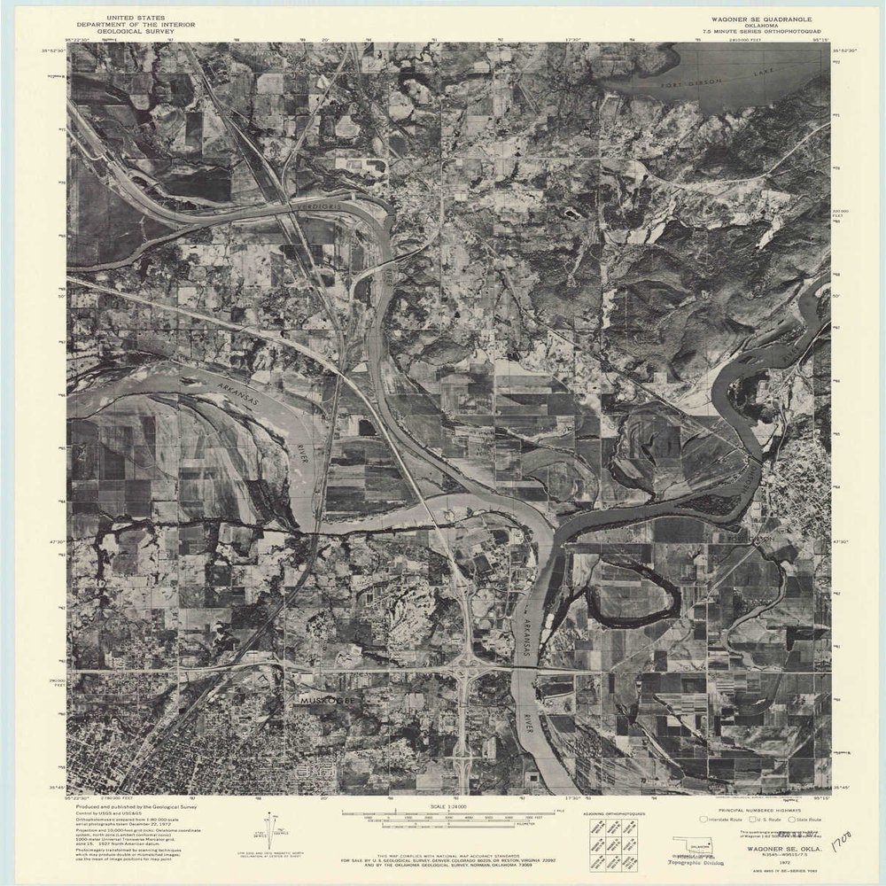 YellowMaps Wagoner SE OK topo map, 1:24000 Scale, 7.5 X 7.5 Minute, Historical, 1972, Updated 1974, 27.3 x 22 in - Polypropylene