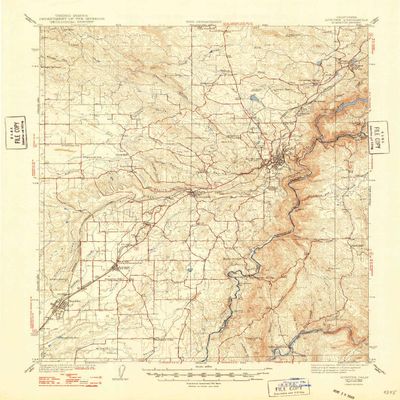 YellowMaps Auburn CA topo map, 1:62500 Scale, 15 X 15 Minute, Historical, 1944, Updated 1948, 20.8 x 16.6 in - Polypropylene