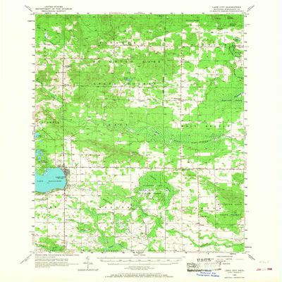 YellowMaps Lake City MI topo map, 1:62500 Scale, 15 X 15 Minute, Historical, 1956, Updated 1968, 20.8 x 17 in - Tyvek