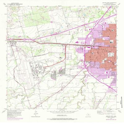 YellowMaps Abilene West TX topo map, 1:24000 Scale, 7.5 X 7.5 Minute, Historical, 1957, Updated 1984, 27.6 x 21.9 in - Polypropylene