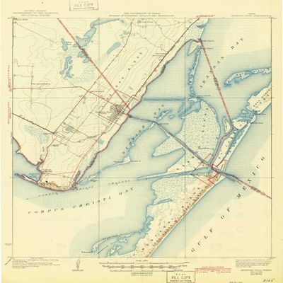 YellowMaps Aransas Pass TX topo map, 1:62500 Scale, 15 X 15 Minute, Historical, 1925, Updated 1945, 20.6 x 17 in - Polypropylene