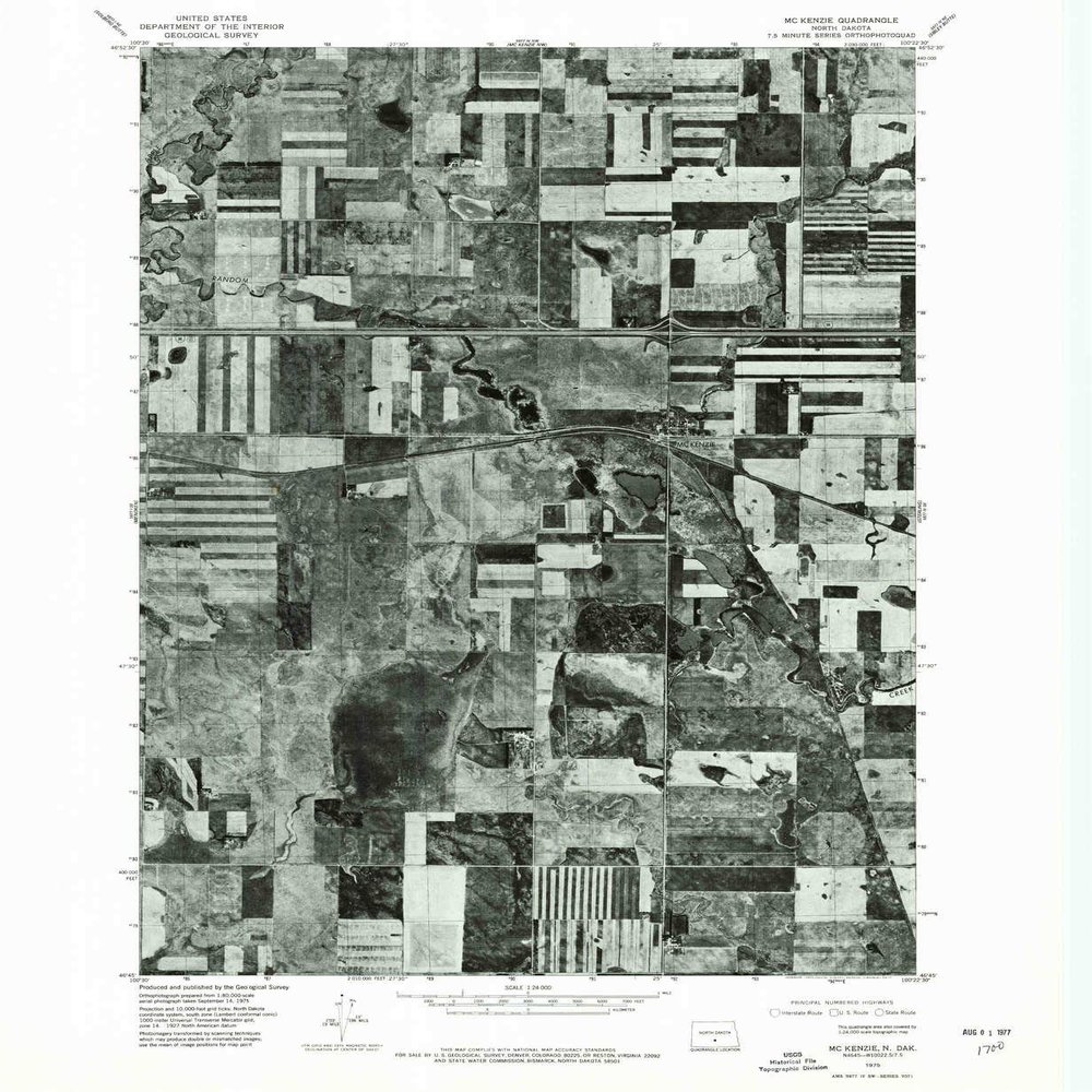 YellowMaps McKenzie ND topo map, 1:24000 Scale, 7.5 X 7.5 Minute, Historical, 1975, 26.9 x 22.1 in - Tyvek