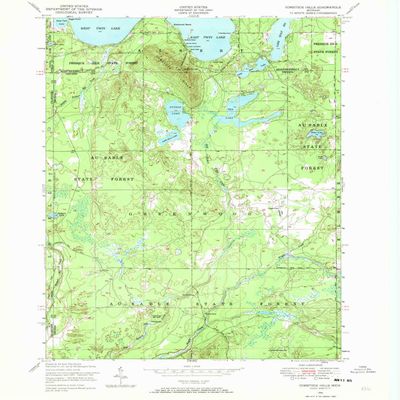 YellowMaps Comstock Hills MI topo map, 1:24000 Scale, 7.5 X 7.5 Minute, Historical, 1950, Updated 1973, 26.7 x 22 in - Polypropylene