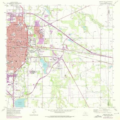YellowMaps Abilene East TX topo map, 1:24000 Scale, 7.5 X 7.5 Minute, Historical, 1957, Updated 1975, 26.8 x 21.9 in - Tyvek