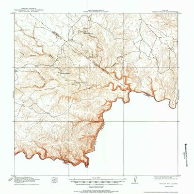 Indian Wells TX topo map, 1:62500 Scale, 15 X 15 Minute, Historical, 1918, Updated 1949, 20.9 x 18.1 in - Polypropylene
