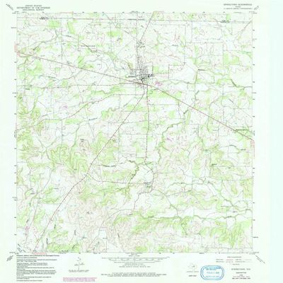 YellowMaps Springtown TX topo map, 1:24000 Scale, 7.5 X 7.5 Minute, Historical, 1958, Updated 1992, 26.9 x 23.1 in - Polypropylene