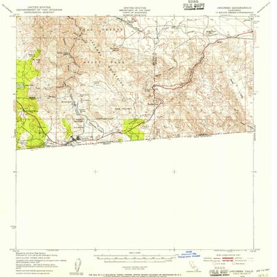 YellowMaps Jacumba CA topo map, 1:62500 Scale, 15 X 15 Minute, Historical, 1939, Updated 1956, 20.7 x 17.3 in - Polypropylene