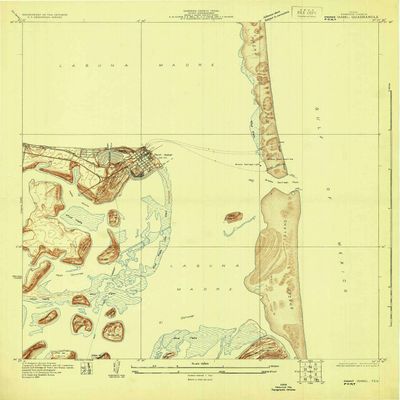YellowMaps Point Isabel TX topo map, 1:24000 Scale, 7.5 X 7.5 Minute, Historical, 1929, 27 x 23.1 in - Tyvek