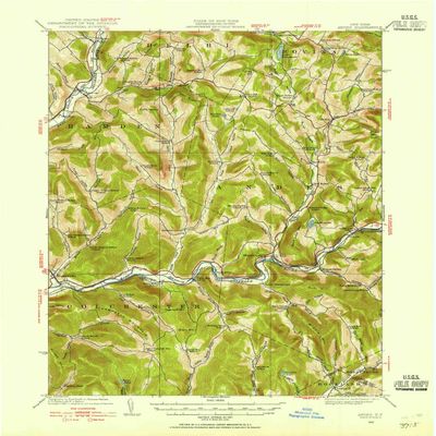 YellowMaps Andes NY topo map, 1:62500 Scale, 15 X 15 Minute, Historical, 1922, Updated 1955, 20.9 x 17 in - Polypropylene