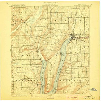 YellowMaps Penn Yan NY topo map, 1:62500 Scale, 15 X 15 Minute, Historical, 1903, Updated 1906, 20.1 x 16.6 in - Polypropylene