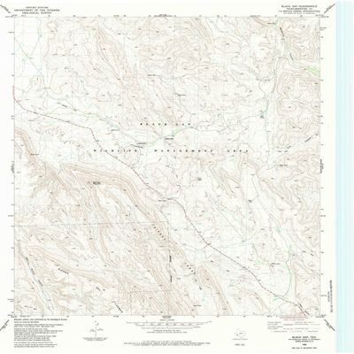 YellowMaps Black Gap TX topo map, 1:24000 Scale, 7.5 X 7.5 Minute, Historical, 1983, Updated 1984, 27.2 x 23.2 in - Polypropylene