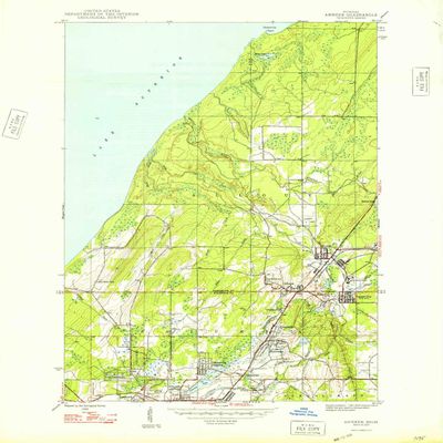YellowMaps Ahmeek MI topo map, 1:24000 Scale, 7.5 X 7.5 Minute, Historical, 1947, 26.7 x 22 in - Polypropylene