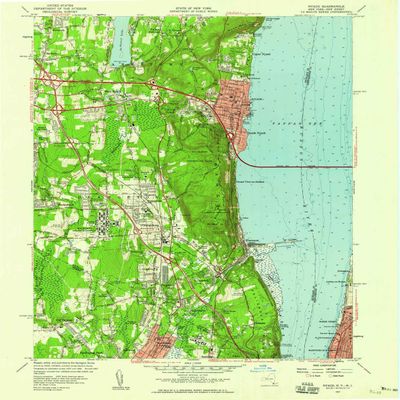 YellowMaps Nyack NY topo map, 1:24000 Scale, 7.5 X 7.5 Minute, Historical, 1957, Updated 1959, 26.9 x 22 in - Tyvek
