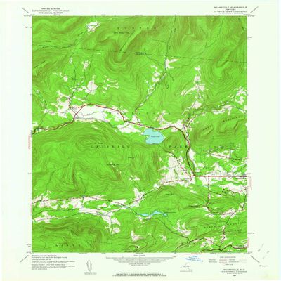 YellowMaps Bearsville NY topo map, 1:24000 Scale, 7.5 X 7.5 Minute, Historical, 1945, Updated 1962, 26.9 x 22 in - Polypropylene