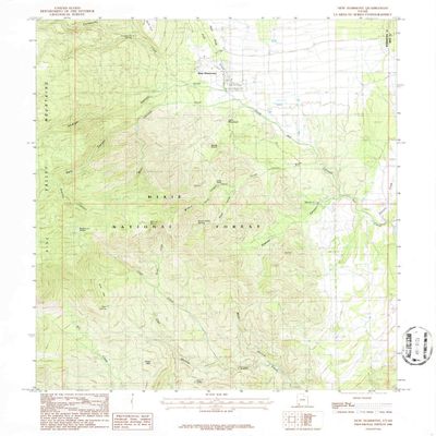 YellowMaps New Harmony UT topo map, 1:24000 Scale, 7.5 X 7.5 Minute, Historical, 1986, Updated 1987, 26.7 x 21.8 in - Polypropylene