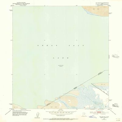 YellowMaps Saltair NE UT topo map, 1:24000 Scale, 7.5 X 7.5 Minute, Historical, 1952, Updated 1957, 27 x 21.9 in - Polypropylene