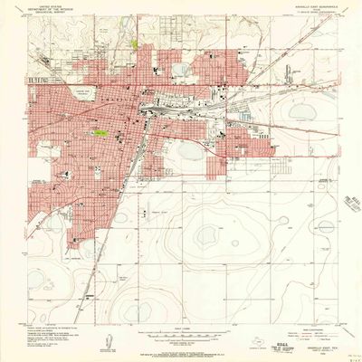 YellowMaps Amarillo East TX topo map, 1:24000 Scale, 7.5 X 7.5 Minute, Historical, 1956, Updated 1957, 26.8 x 21.8 in - Polypropylene