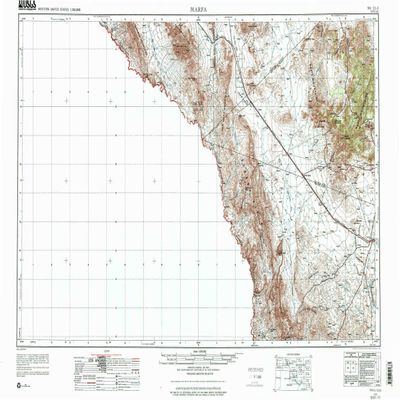 YellowMaps Marfa TX topo map, 1:250000 Scale, 1 X 2 Degree, Historical, 1959, Updated 1976, 21.9 x 34.3 in - Polypropylene