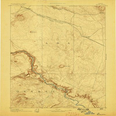 YellowMaps Bisuka ID topo map, 1:125000 Scale, 30 X 30 Minute, Historical, 1894, Updated 1898, 19.9 x 15.7 in - Tyvek