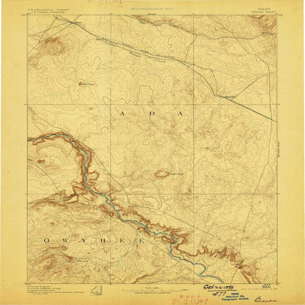 YellowMaps Bisuka ID topo map, 1:125000 Scale, 30 X 30 Minute, Historical, 1894, Updated 1898, 19.9 x 15.7 in - Tyvek