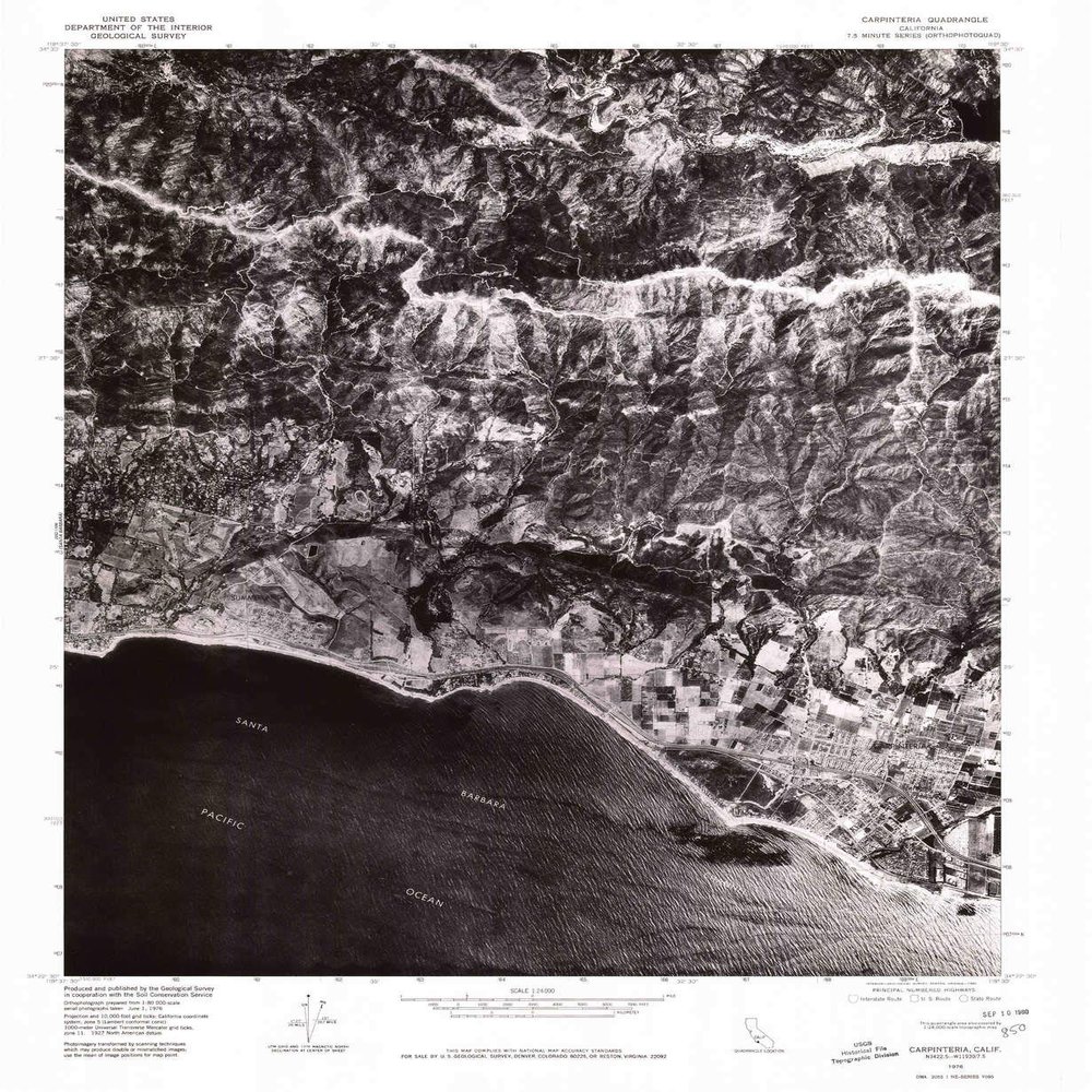 YellowMaps Carpinteria CA topo map, 1:24000 Scale, 7.5 X 7.5 Minute, Historical, 1976, Updated 1980, 26.7 x 21.9 in - Polypropylene