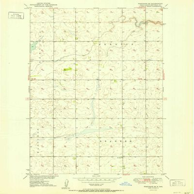 YellowMaps Westhope SE ND topo map, 1:24000 Scale, 7.5 X 7.5 Minute, Historical, 1951, Updated 1951, 26.8 x 22 in - Polypropylene