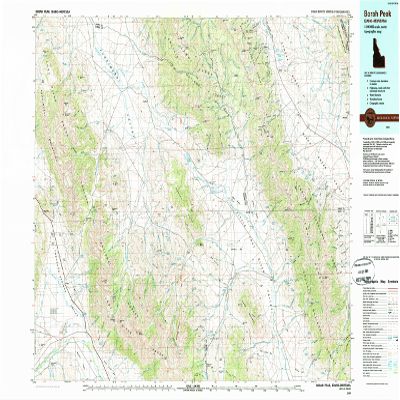 YellowMaps Borah Peak ID topo map, 1:100000 Scale, 30 X 60 Minute, Historical, 1989, Updated 1989, 24.1 x 39.9 in - Polypropylene