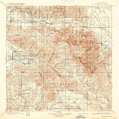 YellowMaps San Jacinto CA topo map, 1:125000 Scale, 30 X 30 Minute, Historical, 1901, Updated 1937, 19.8 x 16.5 in - Tyvek