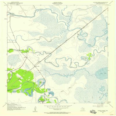 YellowMaps Oyster Creek TX topo map, 1:24000 Scale, 7.5 X 7.5 Minute, Historical, 1943, Updated 1959, 27 x 23 in - Polypropylene