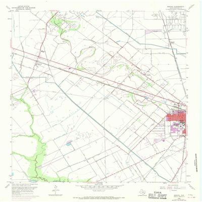 YellowMaps Manvel TX topo map, 1:24000 Scale, 7.5 X 7.5 Minute, Historical, 1956, Updated 1970, 27 x 23.1 in - Polypropylene
