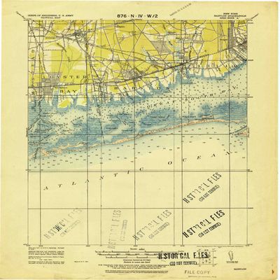 YellowMaps Babylon NY topo map, 1:62500 Scale, 15 X 15 Minute, Historical, 1919, Updated 1919, 21.7 x 17 in - Polypropylene