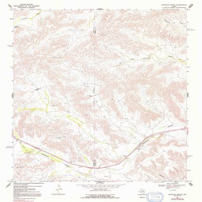 YellowMaps Ninemile Ranch TX topo map, 1:24000 Scale, 7.5 X 7.5 Minute, Historical, 1968, Updated 1992, 26.8 x 23 in - Polypropylene