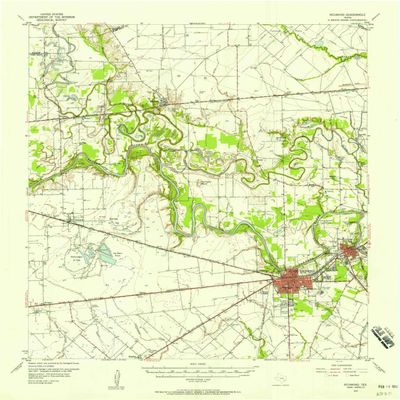 YellowMaps Richmond TX topo map, 1:62500 Scale, 15 X 15 Minute, Historical, 1955, Updated 1958, 20.9 x 18 in - Polypropylene