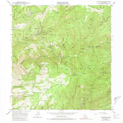 YellowMaps Alleghany CA topo map, 1:24000 Scale, 7.5 X 7.5 Minute, Historical, 1949, Updated 1981, 26.9 x 22 in - Polypropylene