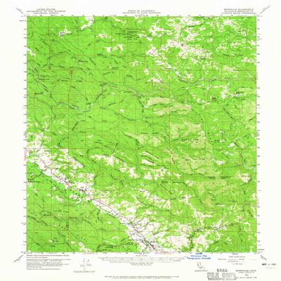 YellowMaps Boonville CA topo map, 1:62500 Scale, 15 X 15 Minute, Historical, 1959, Updated 1965, 20.8 x 16.7 in - Polypropylene