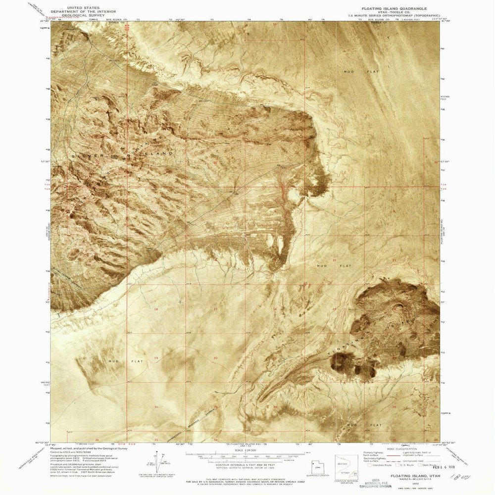 YellowMaps Floating Island UT topo map, 1:24000 Scale, 7.5 X 7.5 Minute, Historical, 1973, Updated 1977, 26.6 x 21.9 in - Tyvek