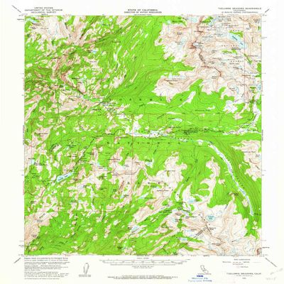 YellowMaps Tuolumne Meadows CA topo map, 1:62500 Scale, 15 X 15 Minute, Historical, 1956, Updated 1962, 20.7 x 16.6 in - Tyvek