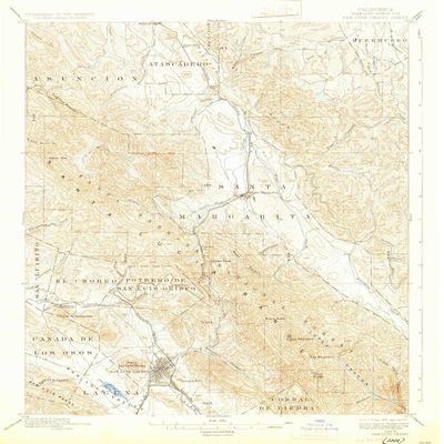 YellowMaps San Luis Obispo CA topo map, 1:62500 Scale, 15 X 15 Minute, Historical, 1897, Updated 1931, 19.8 x 16.6 in - Polypropylene