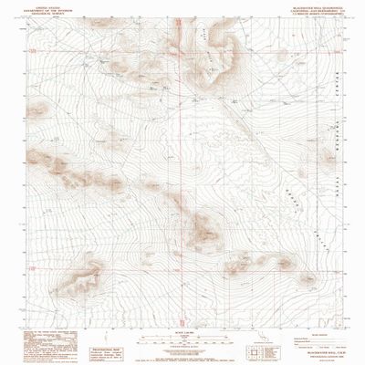 Blackwater Well CA topo map, 1:24000 Scale, 7.5 X 7.5 Minute, Historical, 1988, Updated 1988, 26.7 x 21.4 in - Polypropylene