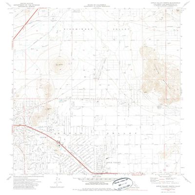 YellowMaps Apple Valley North CA topo map, 1:24000 Scale, 7.5 X 7.5 Minute, Historical, 1970, Updated 1987, 26.8 x 22 in - Polypropylene