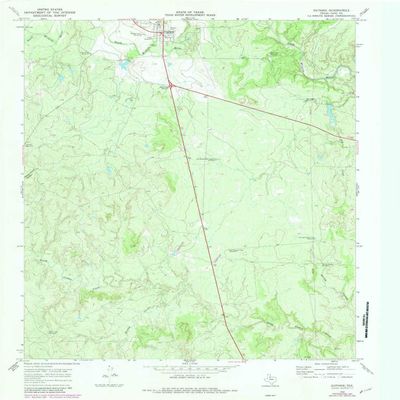 YellowMaps Guthrie TX topo map, 1:24000 Scale, 7.5 X 7.5 Minute, Historical, 1968, Updated 1981, 26.9 x 23 in - Tyvek