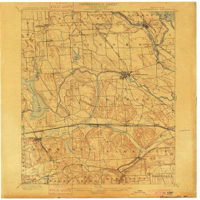 YellowMaps Baldwinsville NY topo map, 1:62500 Scale, 15 X 15 Minute, Historical, 1900, 20.2 x 16.6 in - Tyvek