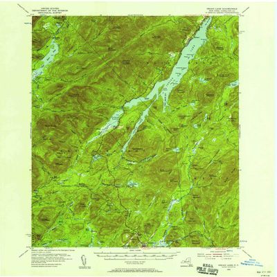 YellowMaps Indian Lake NY topo map, 1:62500 Scale, 15 X 15 Minute, Historical, 1954, Updated 1958, 20.9 x 17 in - Tyvek