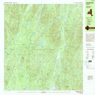 YellowMaps Page Mountain NY topo map, 1:25000 Scale, 7.5 X 15 Minute, Historical, 1990, Updated 1990, 24 x 38.5 in - Tyvek