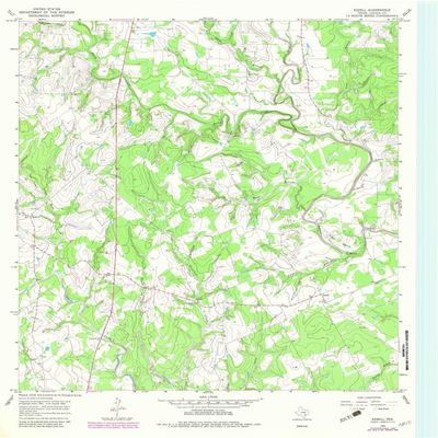 Ezzell TX topo map, 1:24000 Scale, 7.5 X 7.5 Minute, Historical, 1964, Updated 1983, 27 x 23 in - Polypropylene