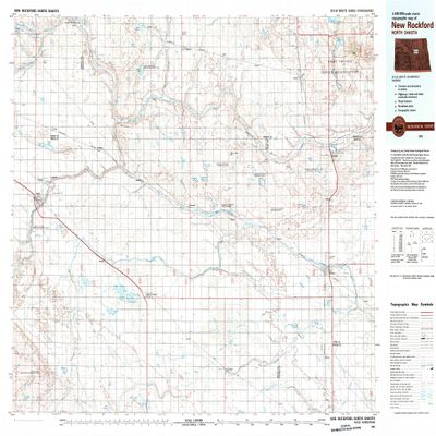 YellowMaps New Rockford ND topo map, 1:100000 Scale, 30 X 60 Minute, Historical, 1981, Updated 1981, 24.1 x 35.7 in - Polypropylene