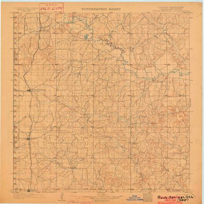 YellowMaps Rush Springs OK topo map, 1:125000 Scale, 30 X 30 Minute, Historical, 1902, 19.9 x 16.7 in - Polypropylene