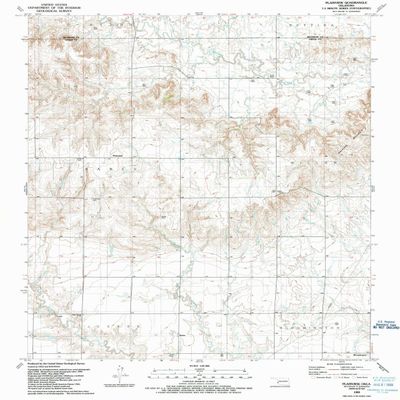 YellowMaps Plainview OK topo map, 1:24000 Scale, 7.5 X 7.5 Minute, Historical, 1989, Updated 1989, 26.4 x 21.8 in - Polypropylene