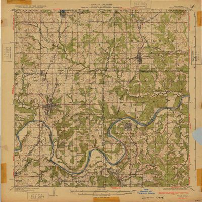 Yale OK topo map, 1:62500 Scale, 15 X 15 Minute, Historical, 1932, 19.9 x 16.5 in - Polypropylene
