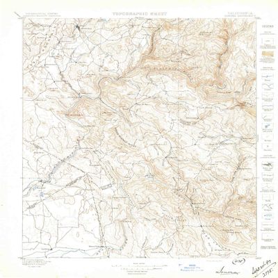 YellowMaps Sonora CA topo map, 1:125000 Scale, 30 X 30 Minute, Historical, 1897, Updated 1897, 20.3 x 16.5 in - Polypropylene